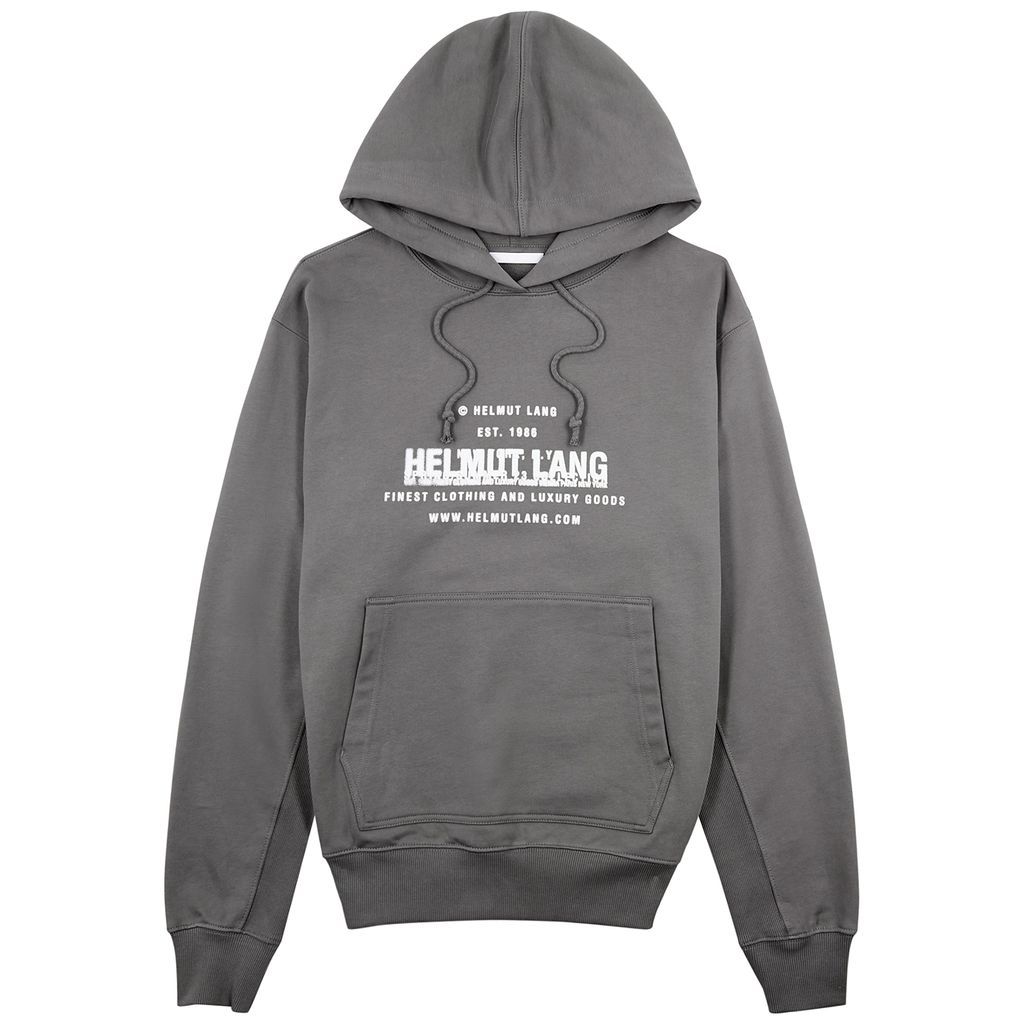 Logo-print Hooded Cotton Sweatshirt - Grey - XL