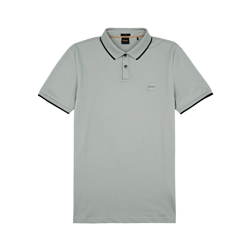 Piqué Stretch-cotton Polo Shirt - Grey - L