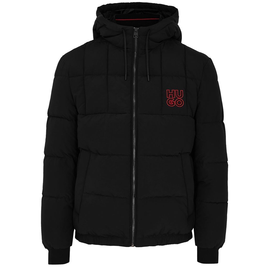 Logo-embroidered Quilted Shell Jacket - Black - XL