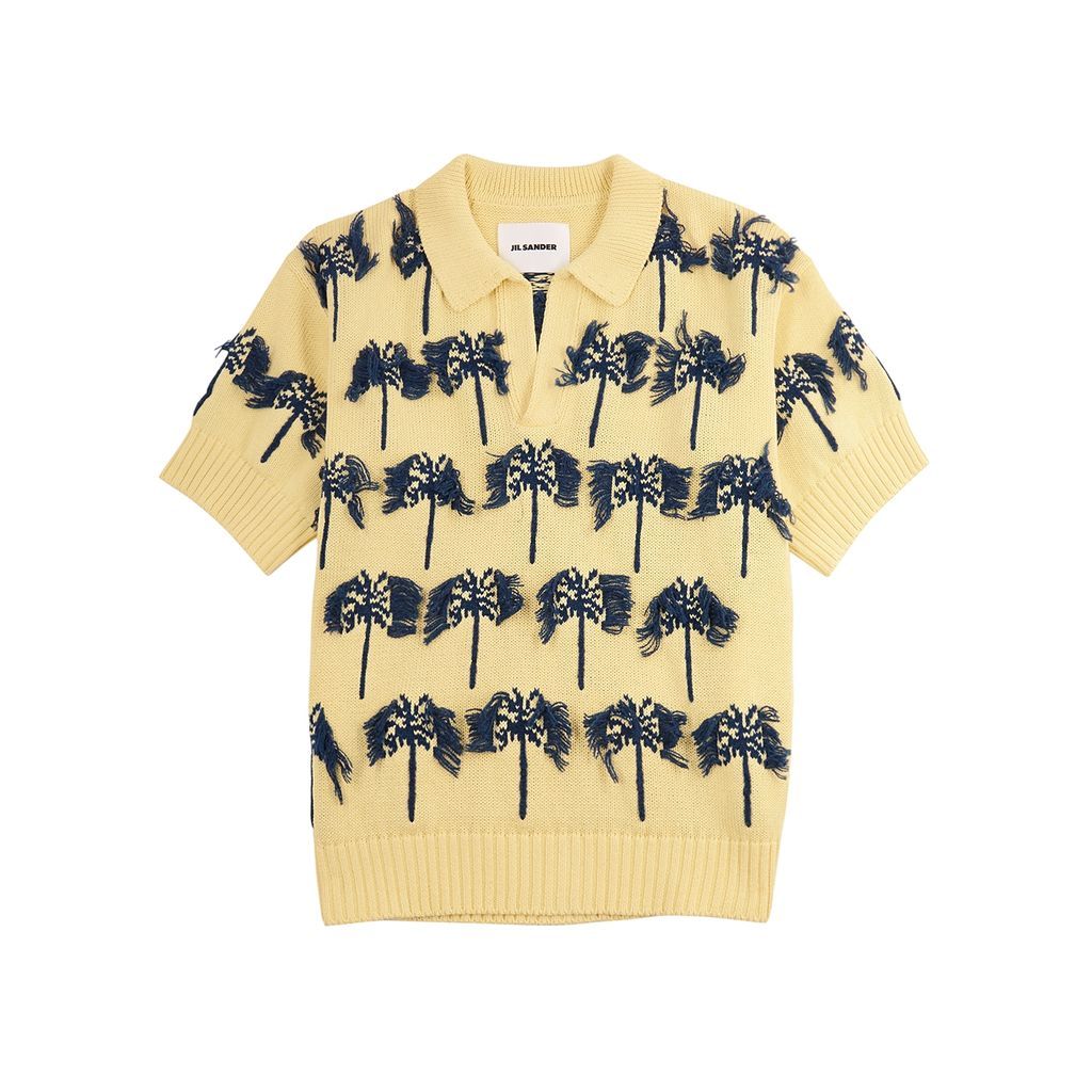 Intarsia Cotton-blend Polo Shirt - Yellow - 42