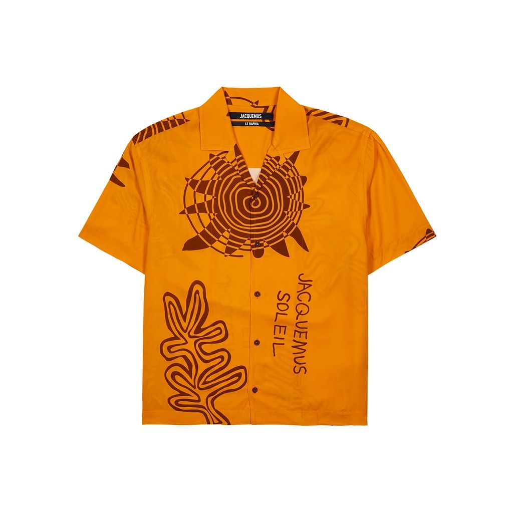 La Chemise Jean Printed Shirt - Orange - 38