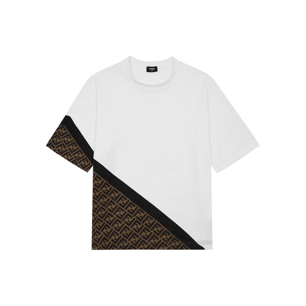 FF Panelled Cotton T-shirt - White - XL