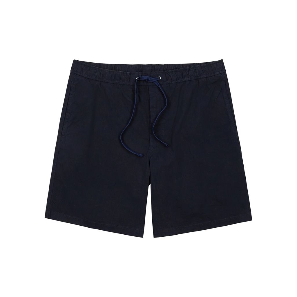 Stretch-cotton Poplin Shorts - Navy - XL