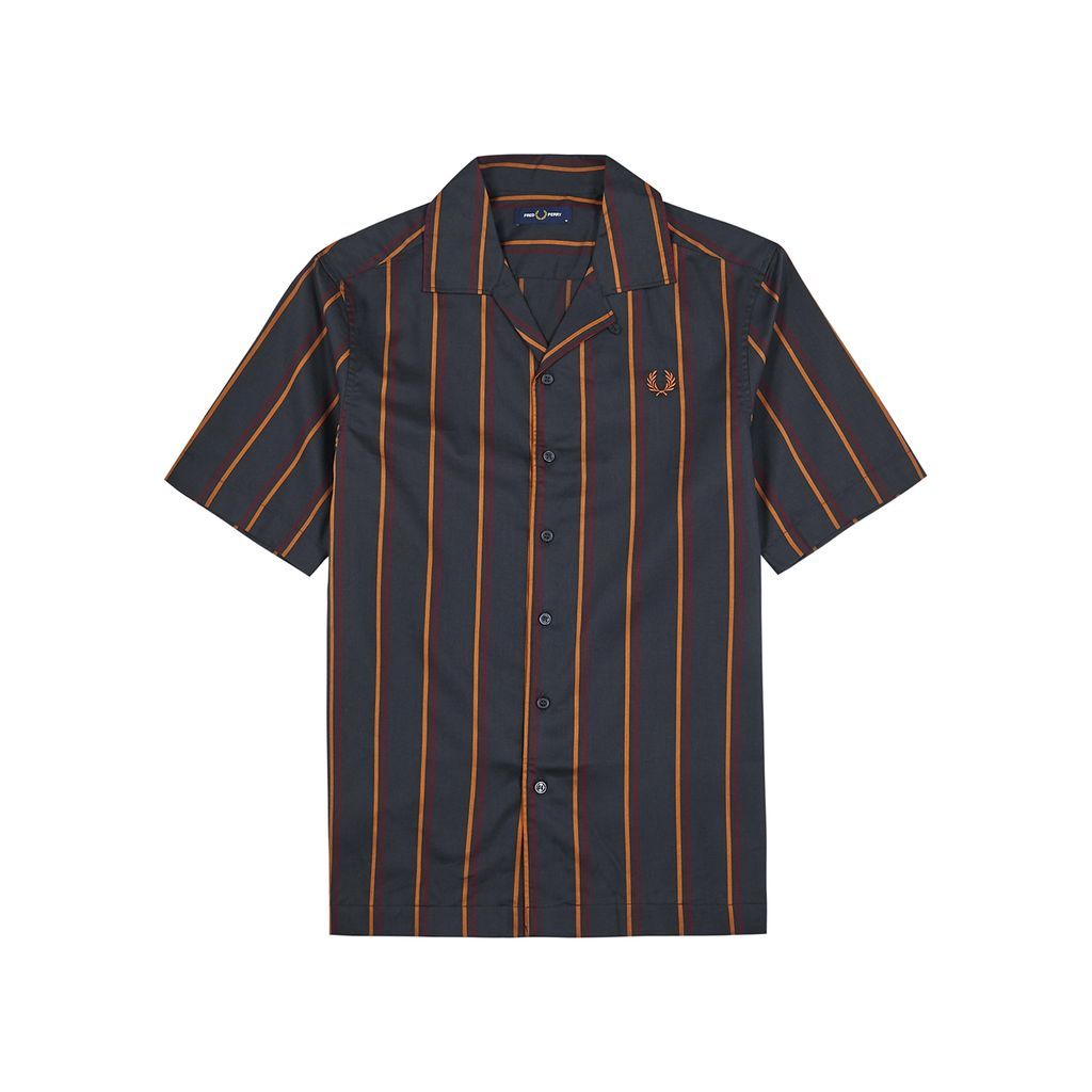 Stripe Cotton-blend Shirt - Navy - S