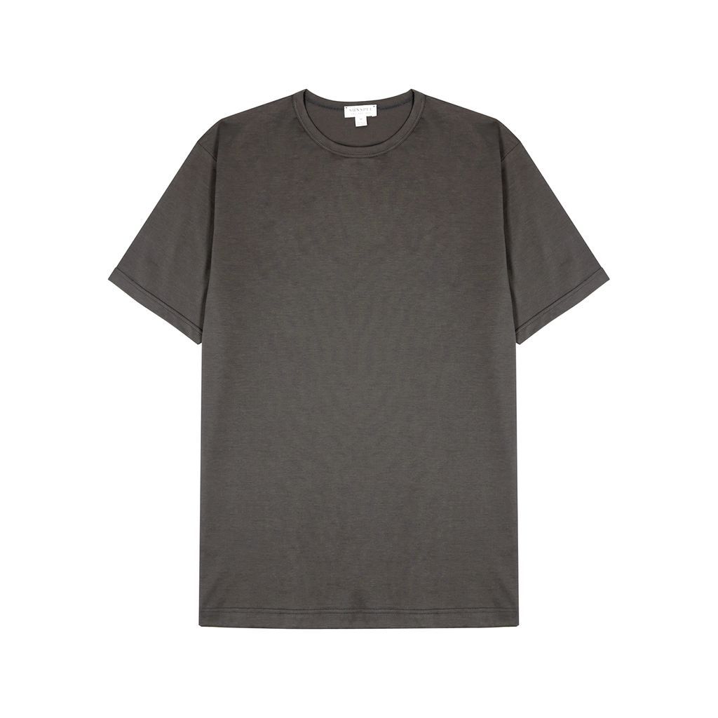 Dark Grey Cotton T-shirt - Charcoal - XS