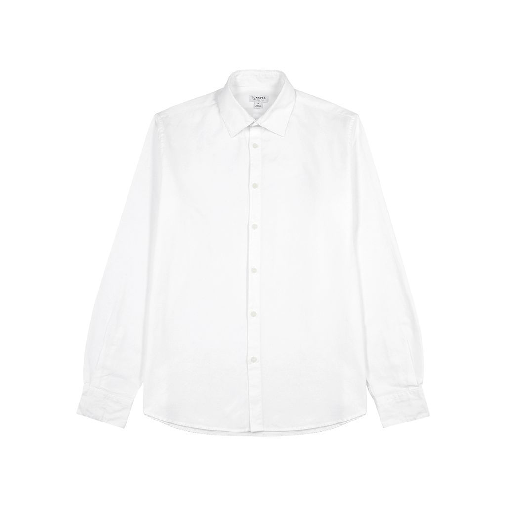Cotton Oxford Shirt - White - M