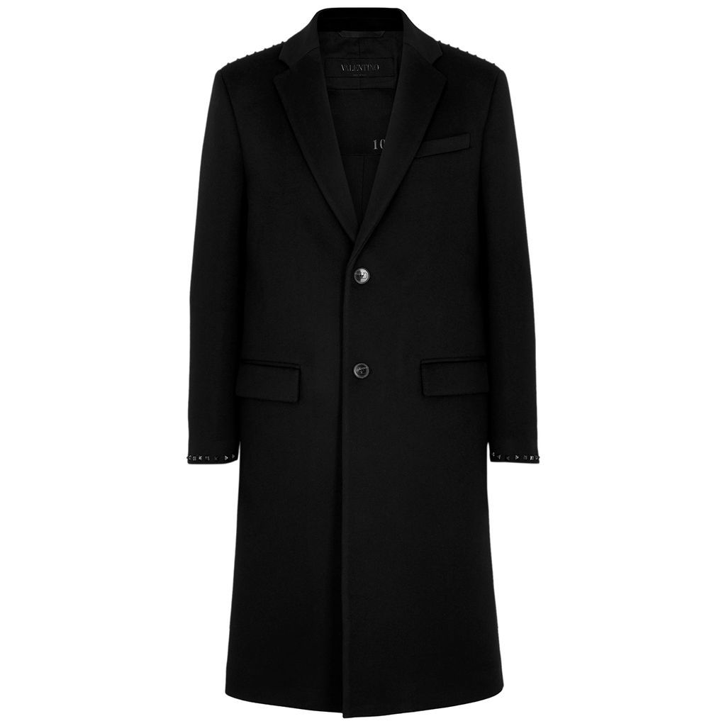 Rockstud Wool And Cashmere-blend Coat - Black - 50