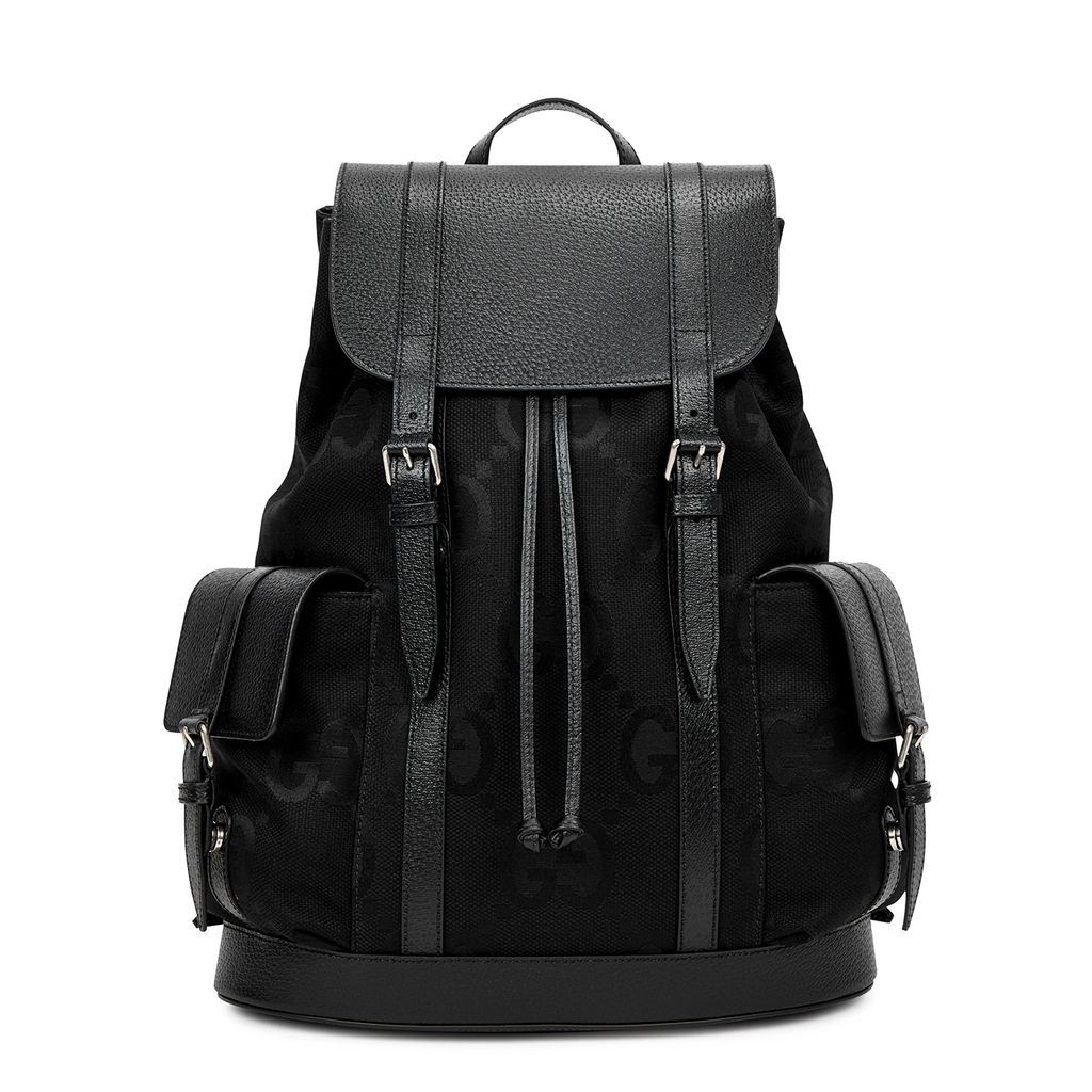 Jumbo GG Mongrammed Canvas Backpack - Black