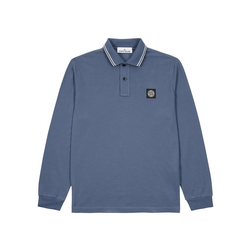 Piqué Stretch-cotton Polo Shirt - Dark Blue - M