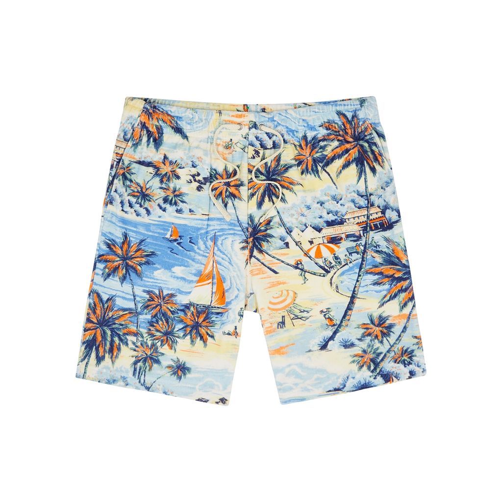 Printed Terry-cotton Shorts - Multicoloured - Xxl
