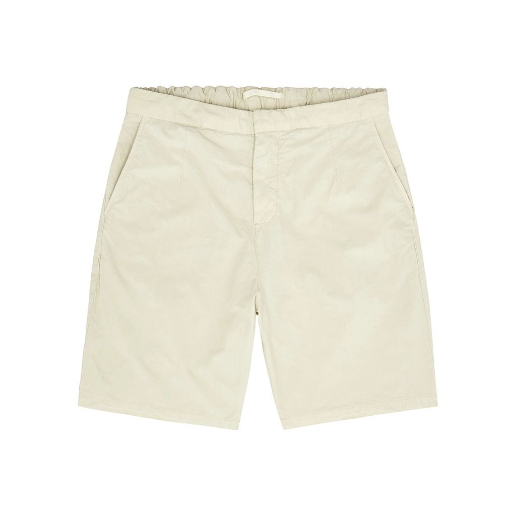 Aaren Typewriter Cotton Chino Shorts - Cream - S