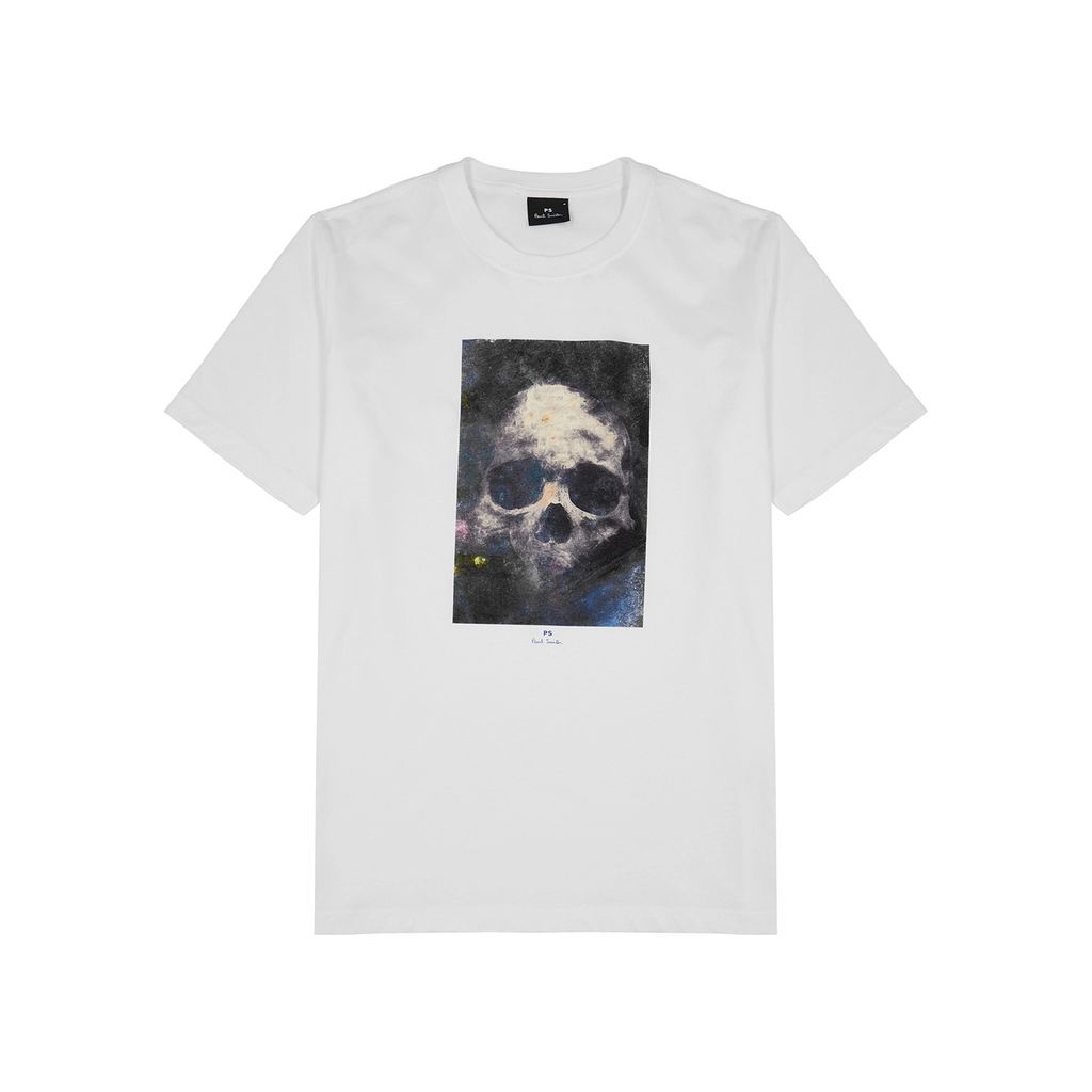Skull-print Cotton T-shirt - White - L