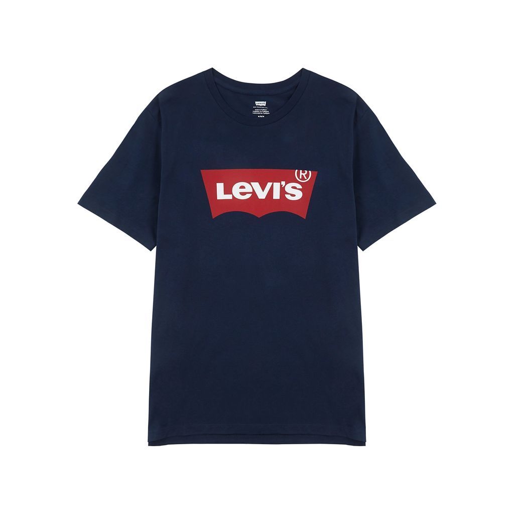 Navy Logo Cotton T-shirt - L