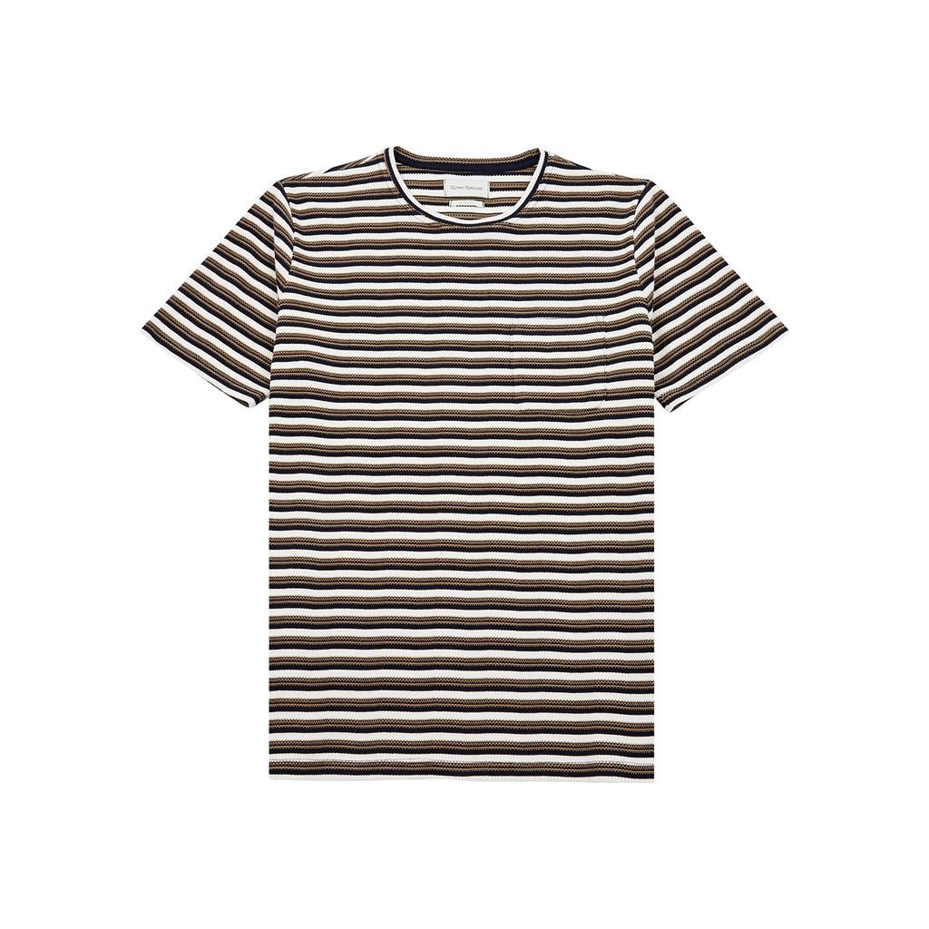 Braemar Striped Knitted T-shirt - Multicoloured - S