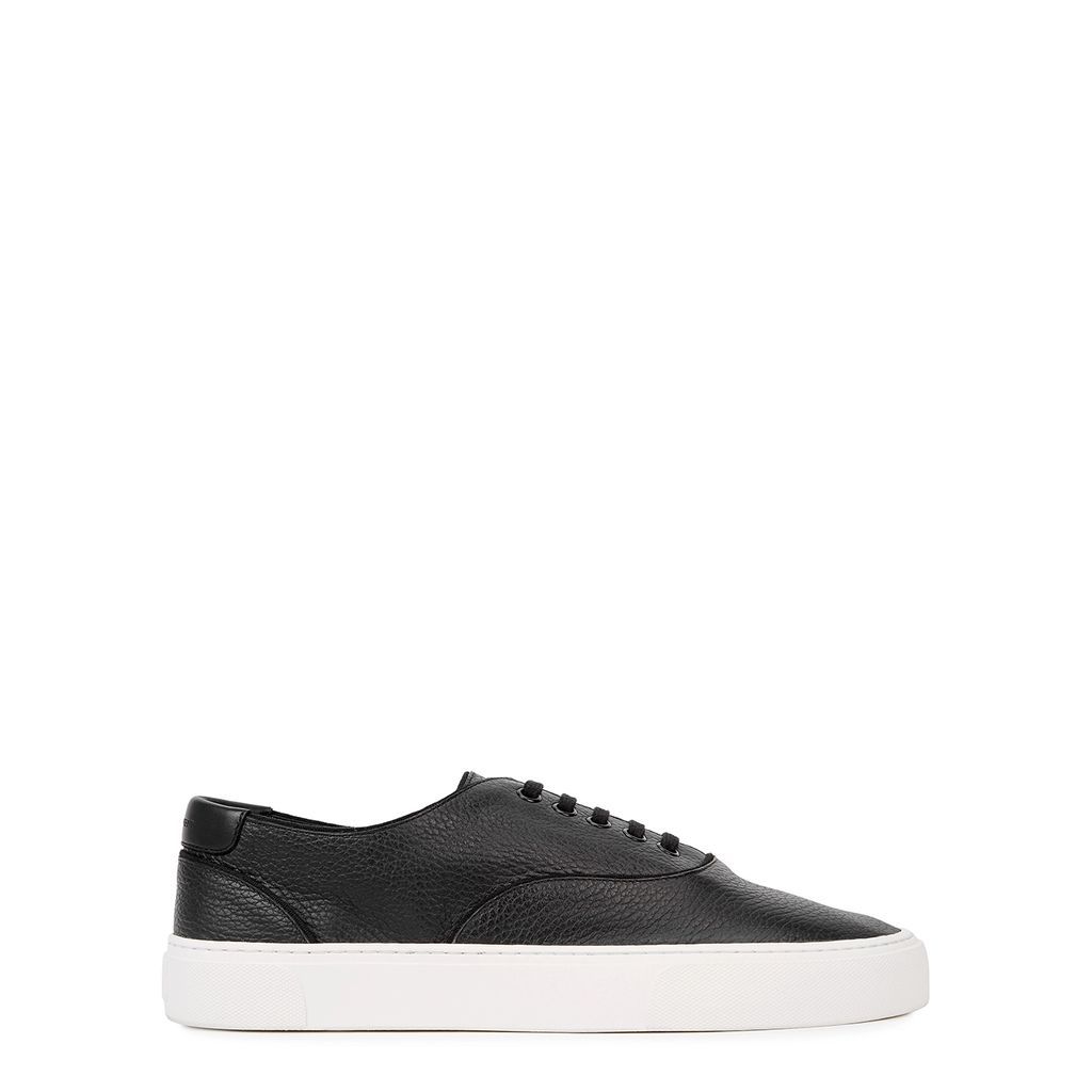 Venice Black Grained Leather Sneakers - 10