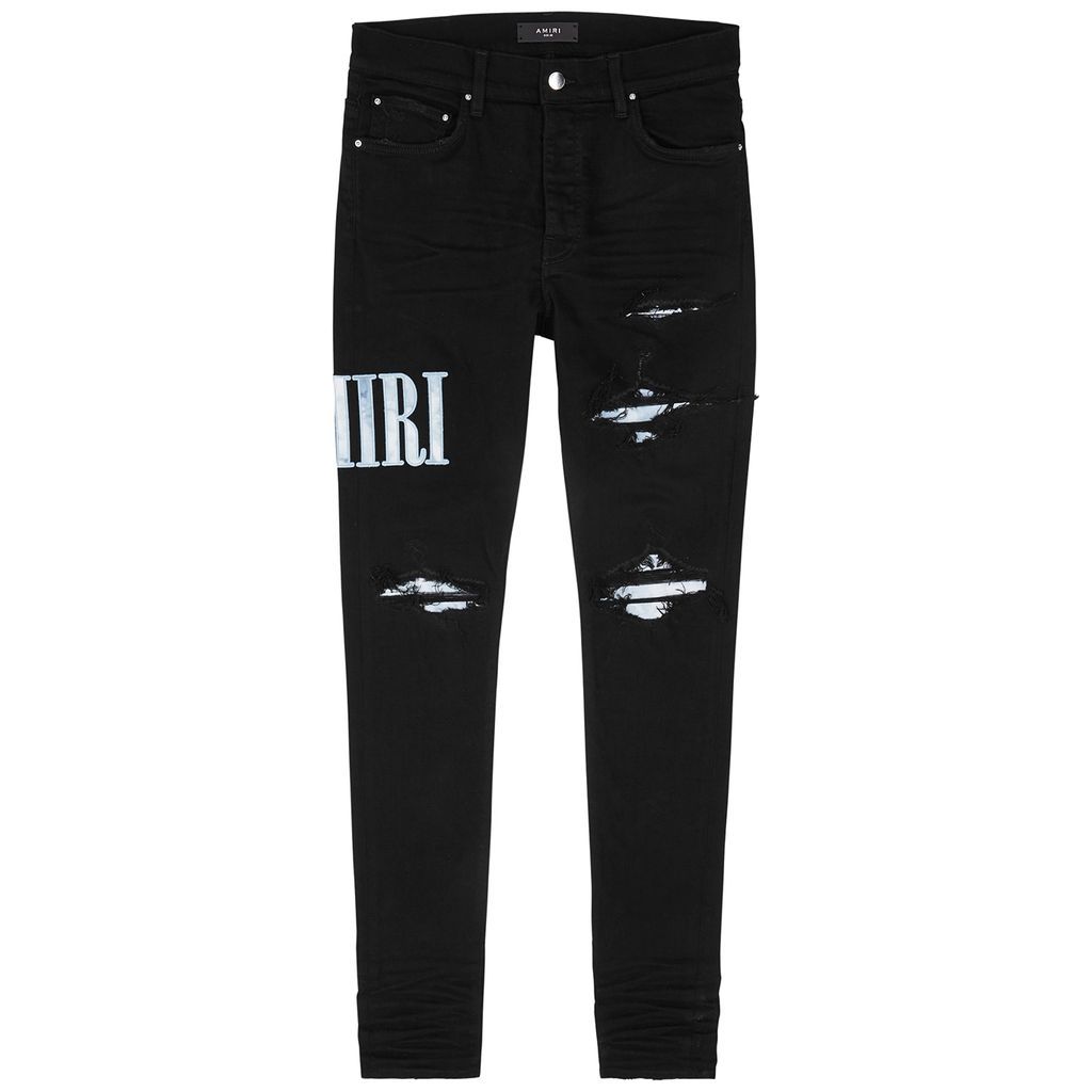 Core Distressed Skinny Jeans - Black - W30