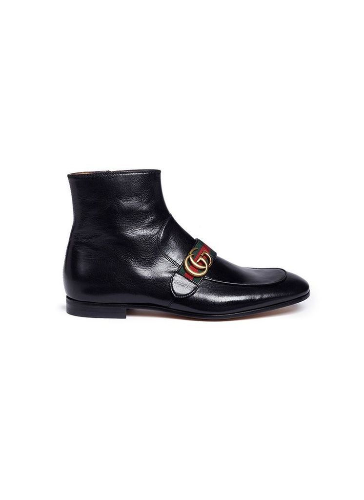 GG logo leather boots