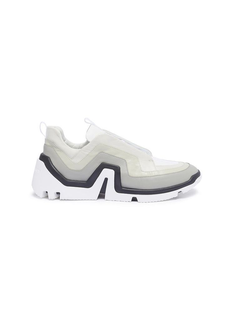 'Vibe' wavy panel leather sneakers