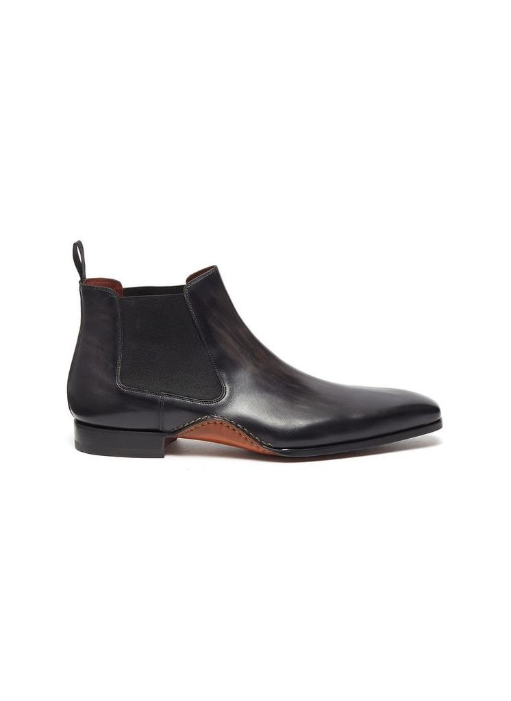 Stitched leather Chelsea boots