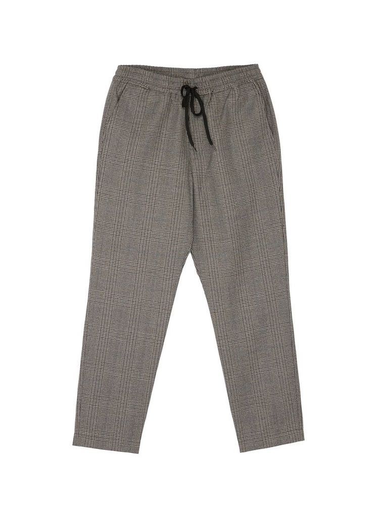 Houndstooth check plaid jogging pants