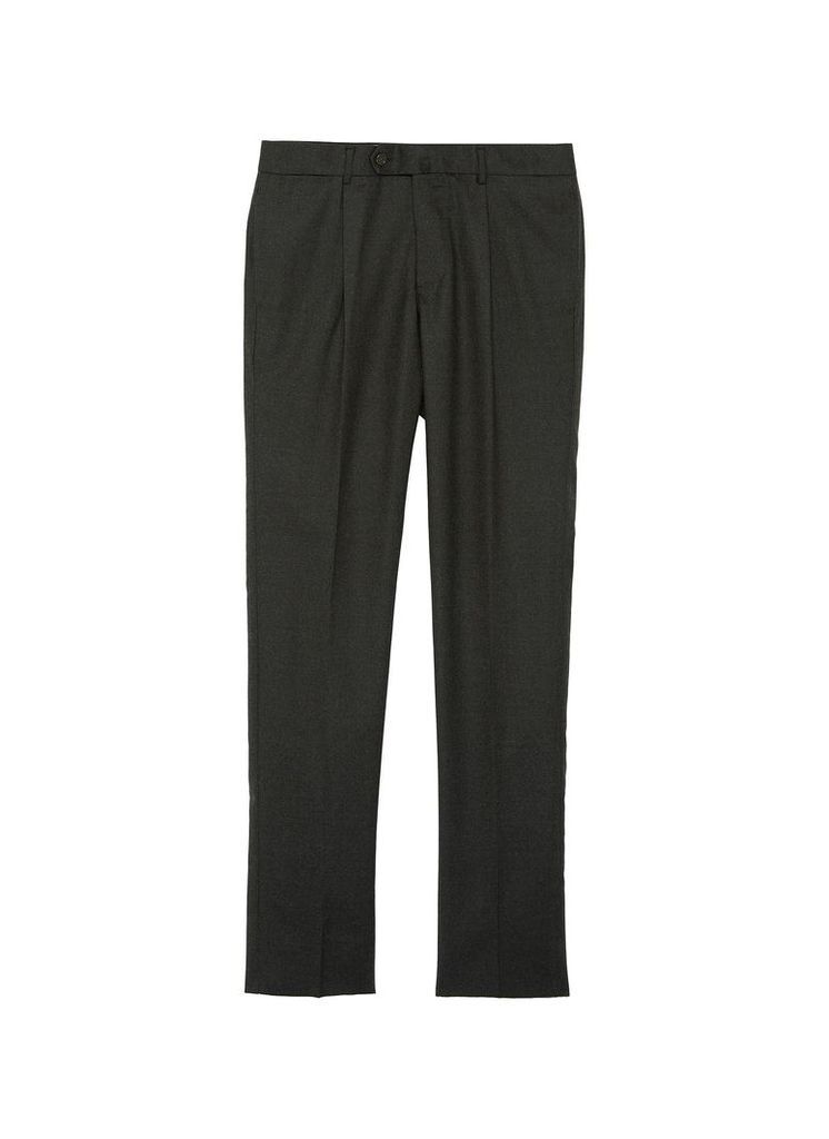 Pleated flannel pants