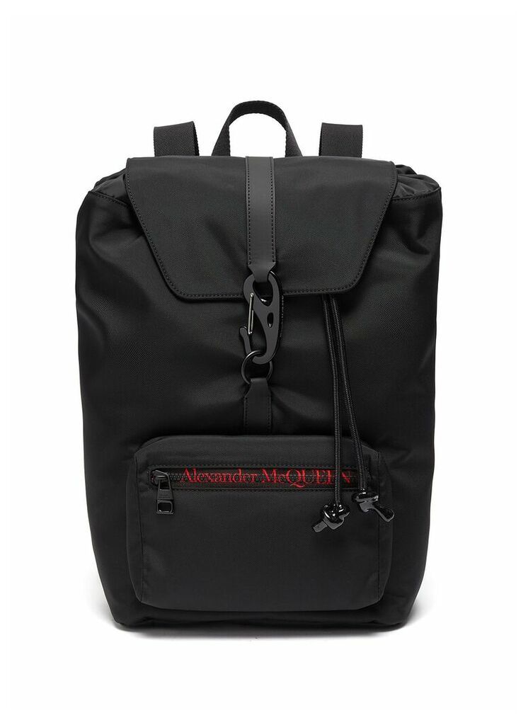 'Urban' logo embroidered nylon backpack