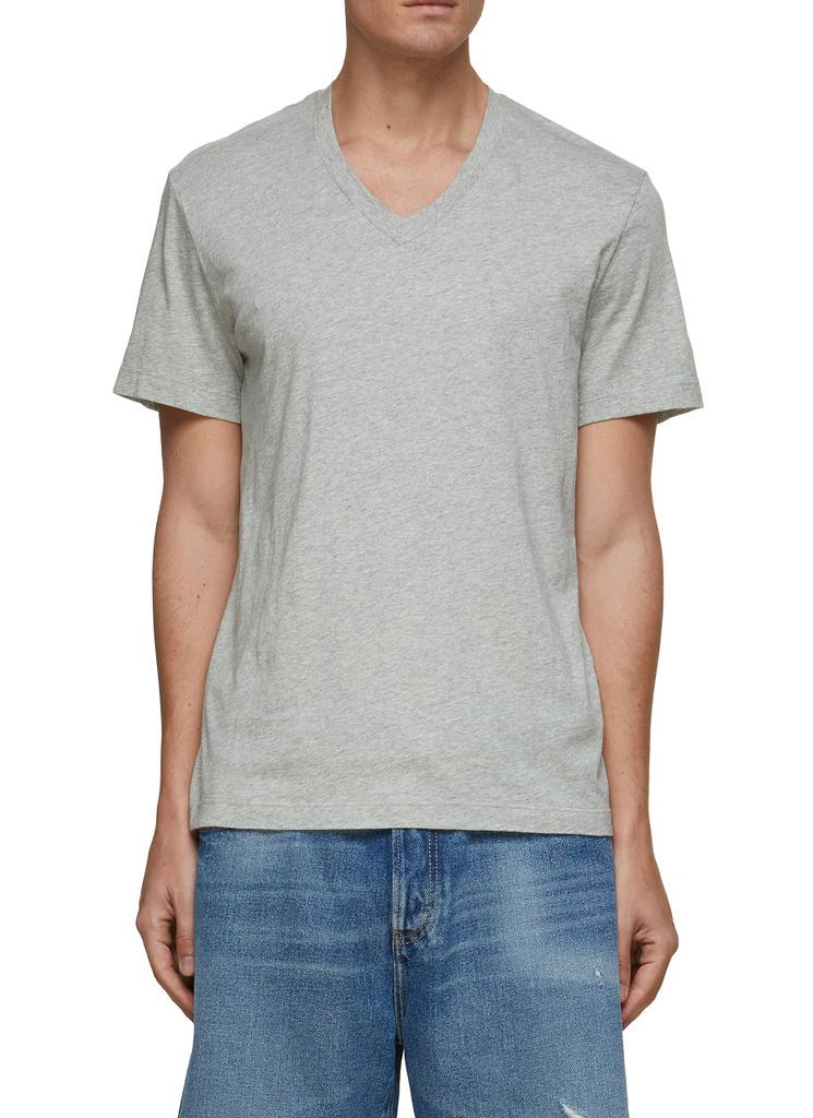 Lightweight Combed Cotton V-Neck T-Shirt