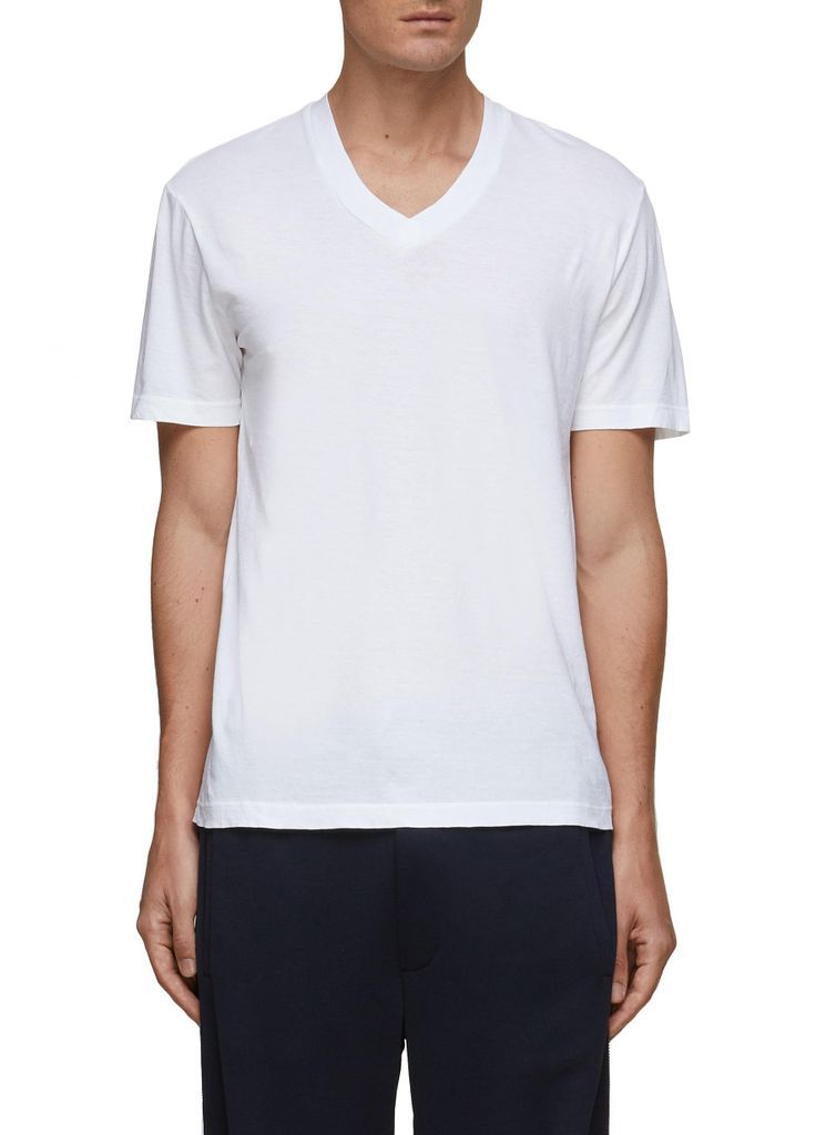 Lightweight Combed Cotton V-Neck T-Shirt