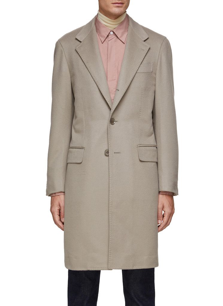 NOTCH LAPEL FLAP POCKET PIACENZA WOOL CASHMERE TWILL CHESTERFIELD COAT