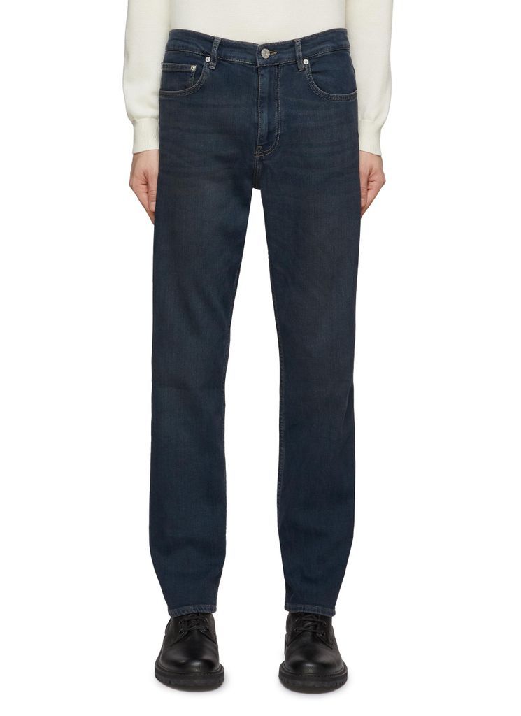 UNWASHED DENIM STRAIGHT FIT JEANS