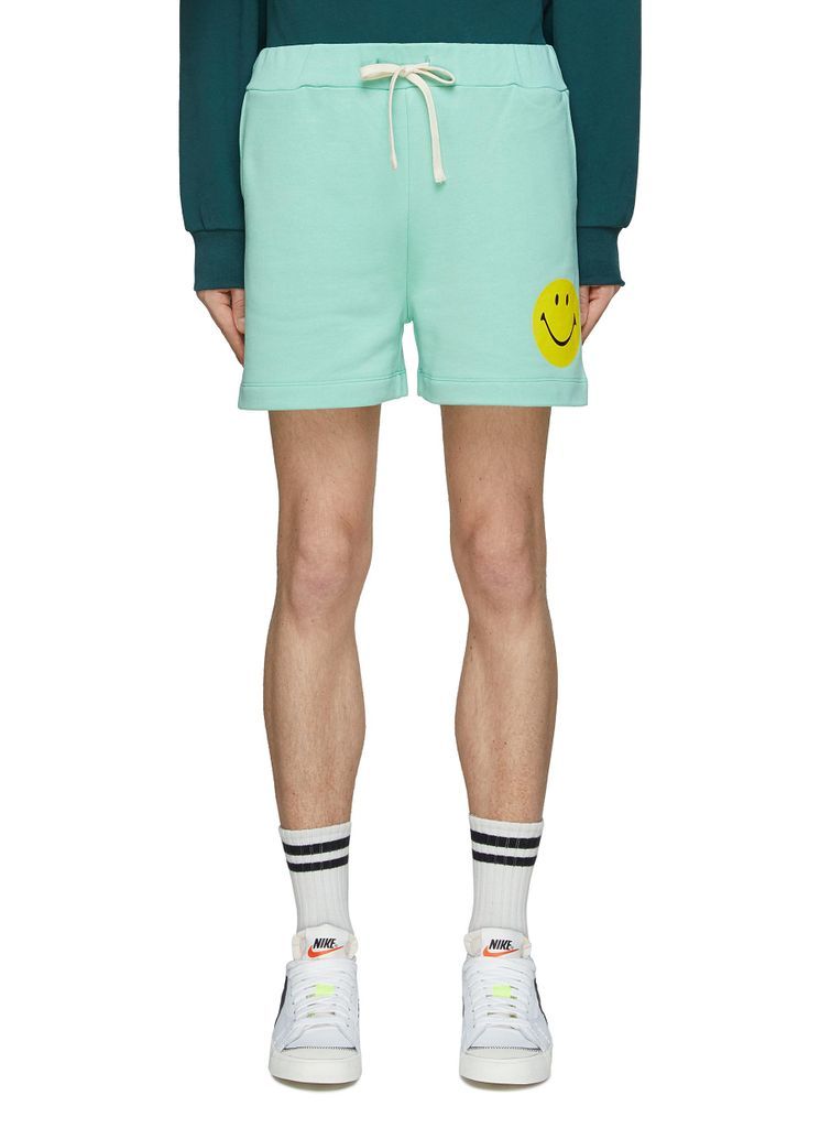 SMILEY FACE PATCH DRAWSTRING SHORTS