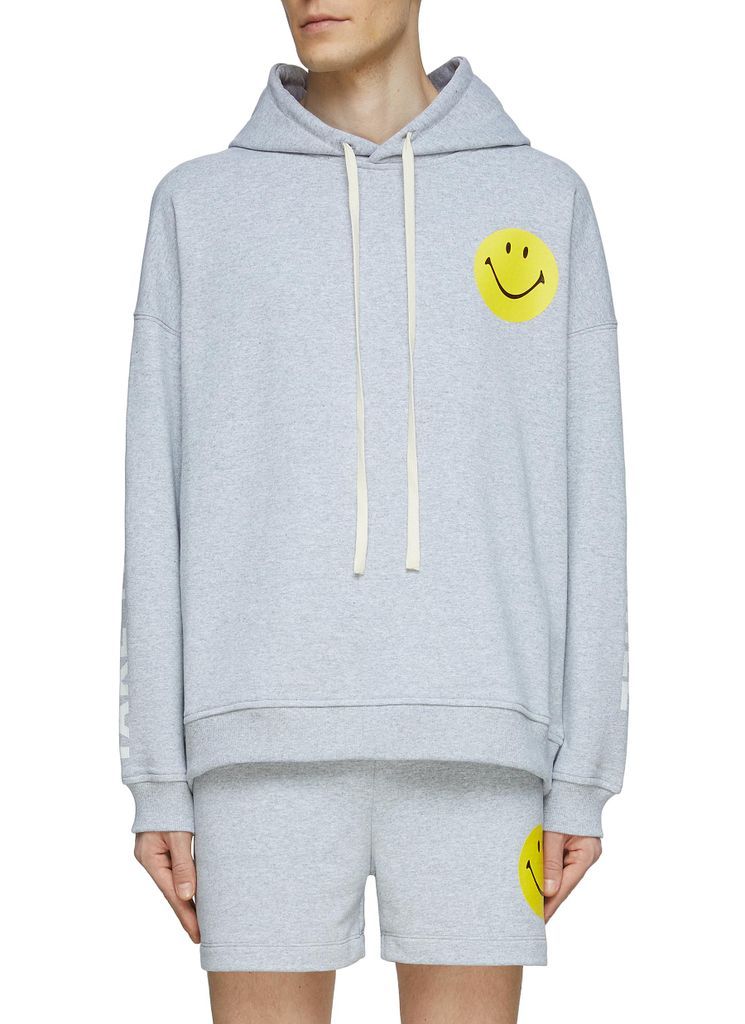 SMILEY FACE WITH SLOGAN PULLOVER HOODIE