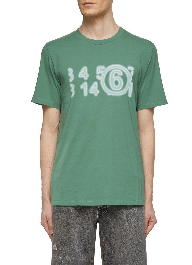 Number 6 Logo Print Crewneck Short Sleeve T-Shirt