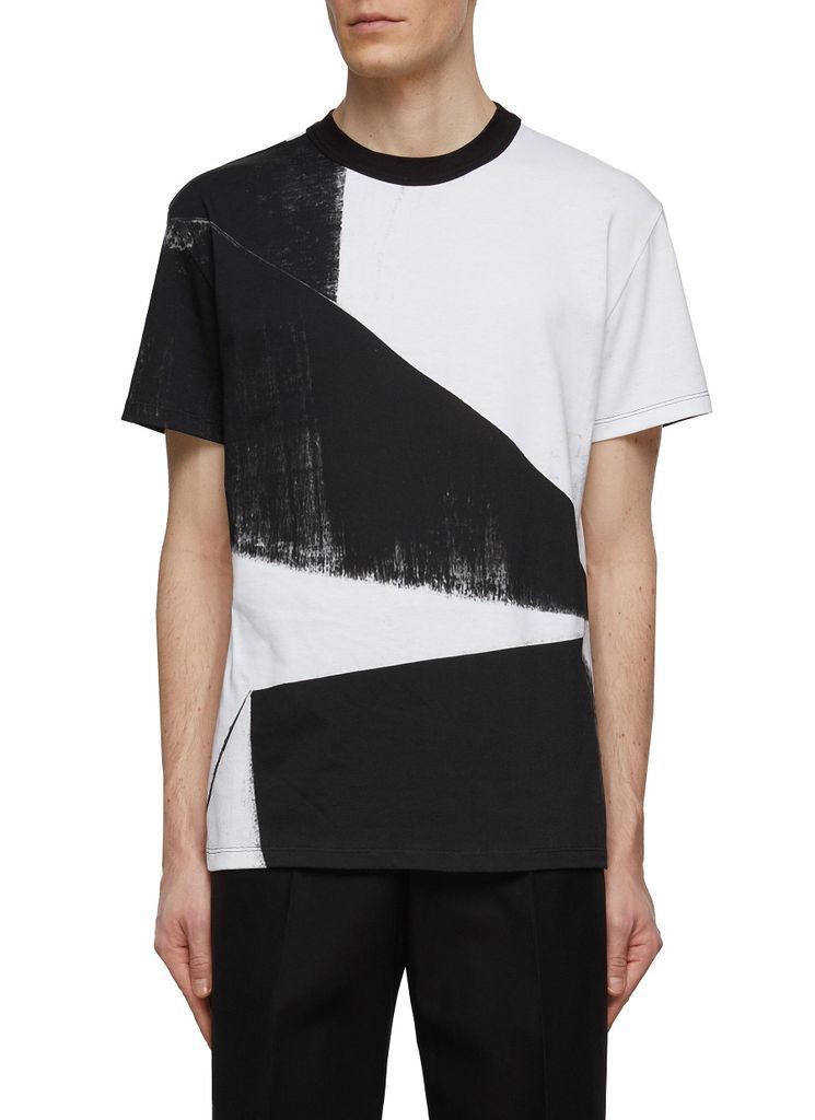 Geometric Print Crewneck Short Sleeve T-Shirt