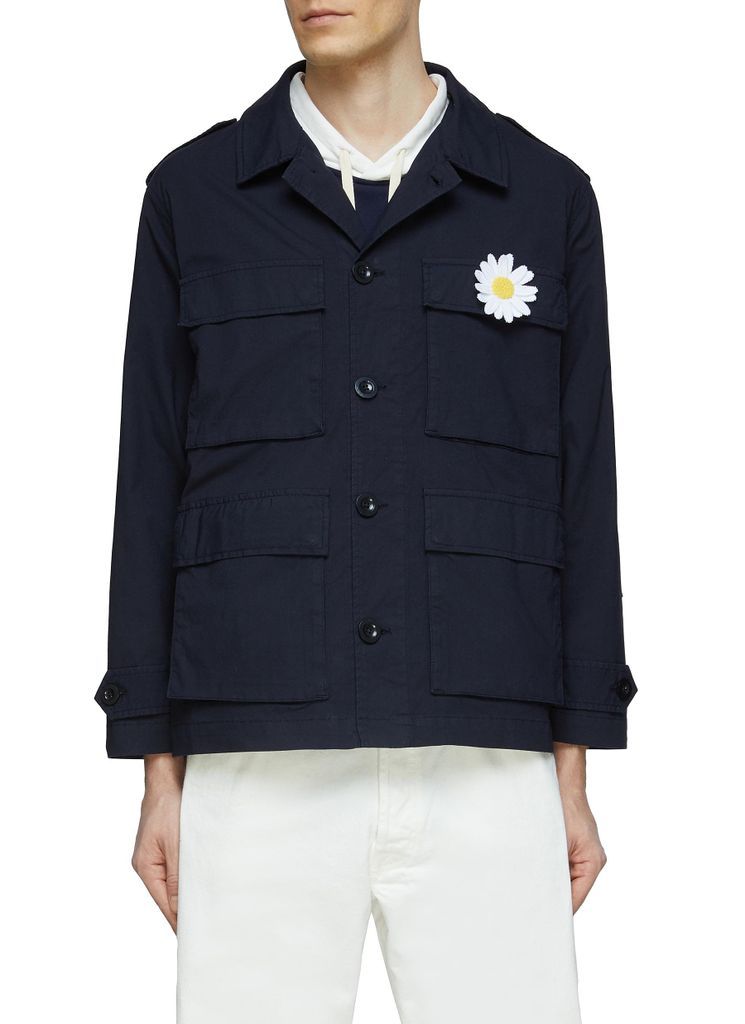 DAISY CHEST PATCH DRAWSTRING HOODIE
