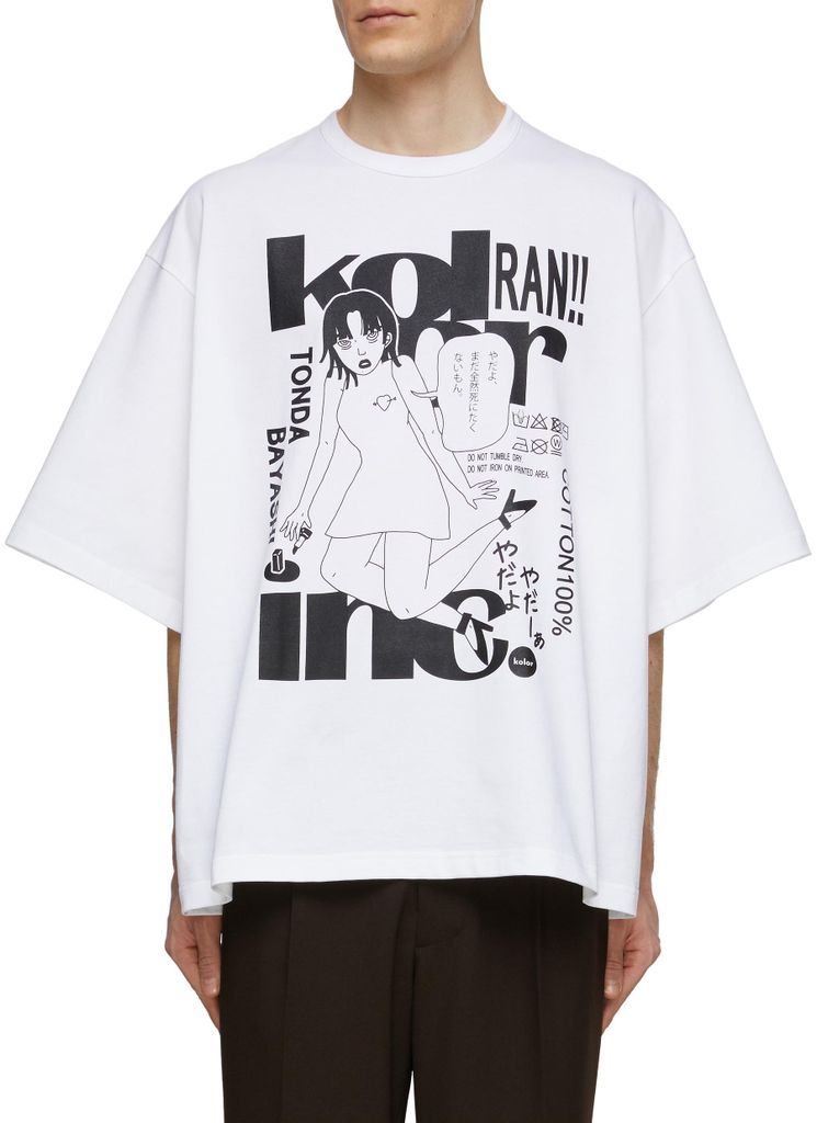 x Tondabayashi Ran Oversize Graphic Print Crewneck Cotton T-Shirt