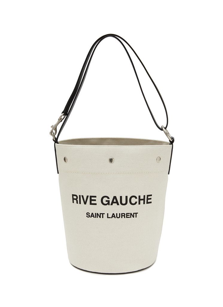 ‘Rive Gauche' Canvas Bucket Bag with Detachable Pouch
