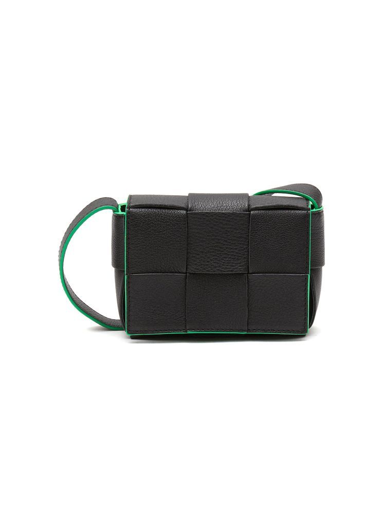 ‘Fun' Contrasting Trim Leather Messenger Bag