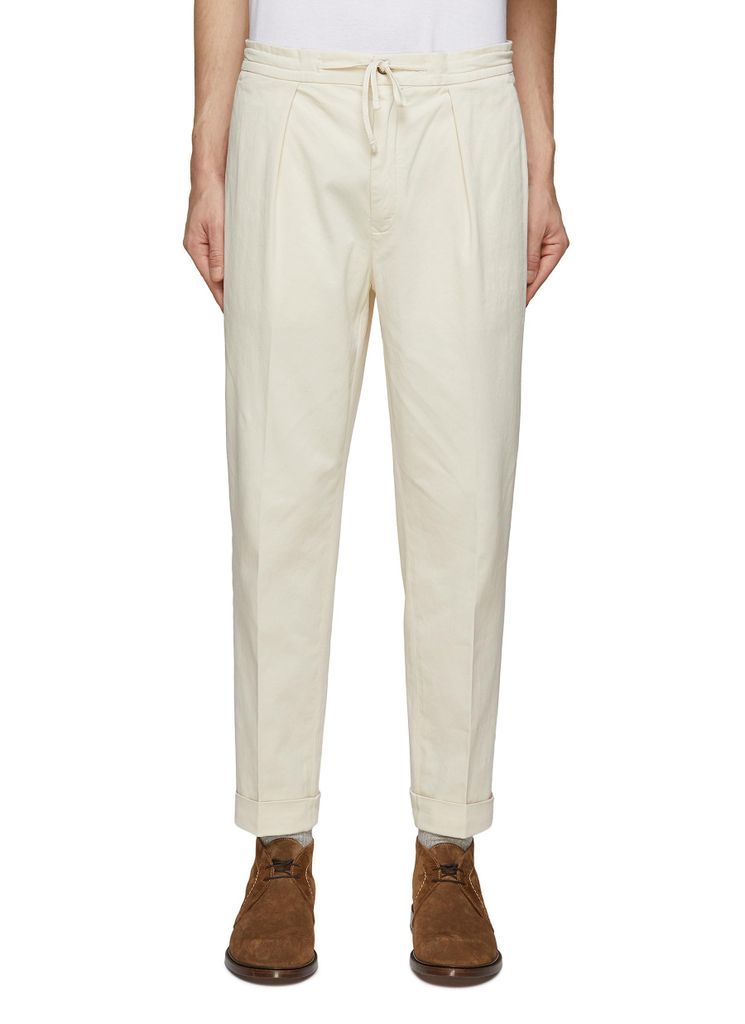 ‘LESTER' DRAWSTRING STRETCH CASUAL GABARDINE PANTS