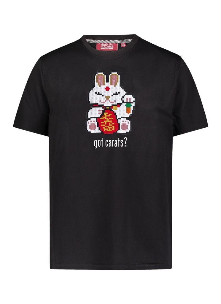 ‘Got Carats' Pixelated Fortune Cat Crewneck T-Shirt