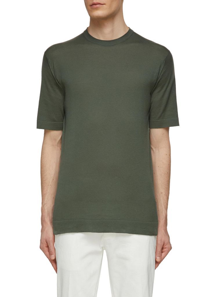 ‘Lorca' Crewneck Short Sleeve Sea Island Cotton Knit T-Shirt
