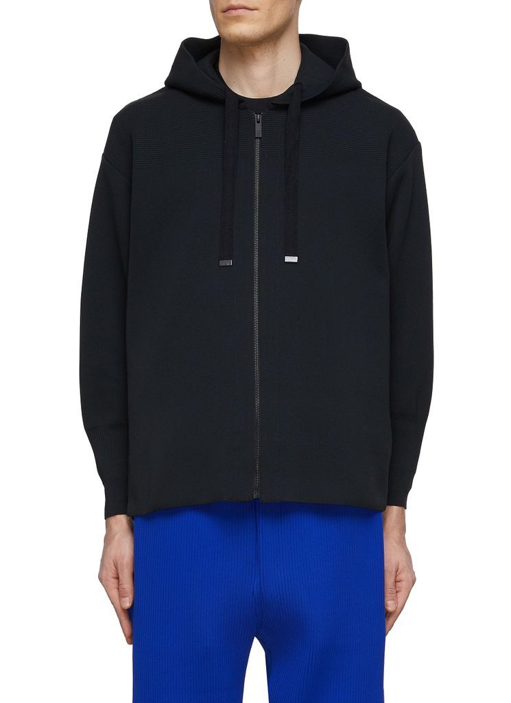 ‘Milan' Drawstring Hood Front Zip Unlined Jacket