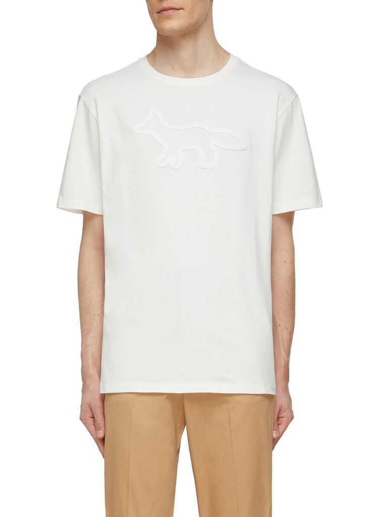 Fox Contour Patch Cotton Crewneck T-Shirt