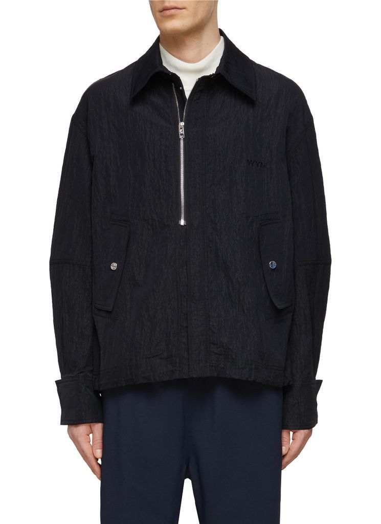 Asymmetrical Half Zip Pullover Nylon Anorak Jacket