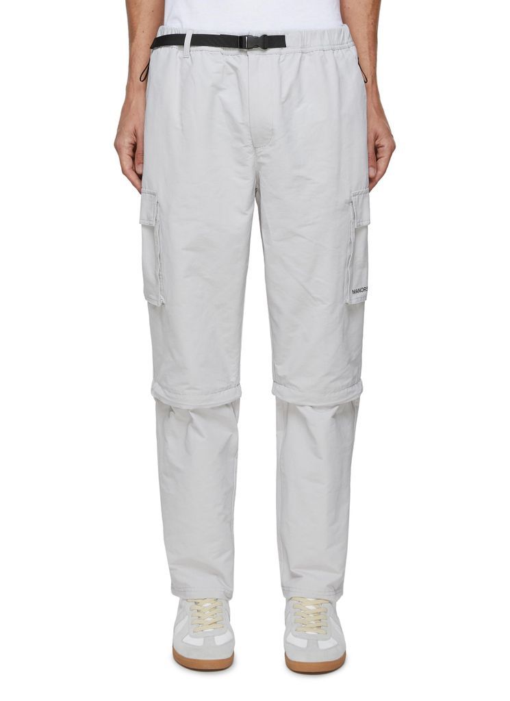 Contrast Belted Convertible Straight Leg Pants