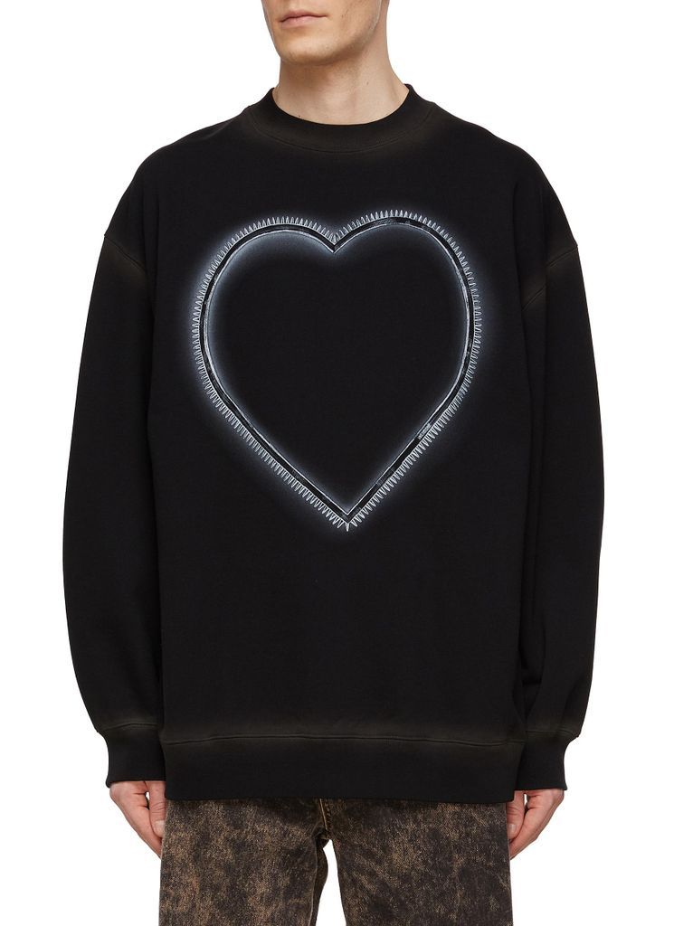 Heart Chocker Print Sweatshirt