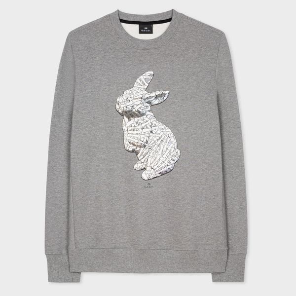 Men's Grey Marl 'Rabbit Bones' Organic Cotton Sweatshirt