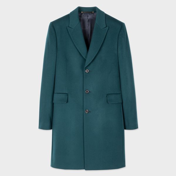 Teal Wool-Cashmere Epsom Coat