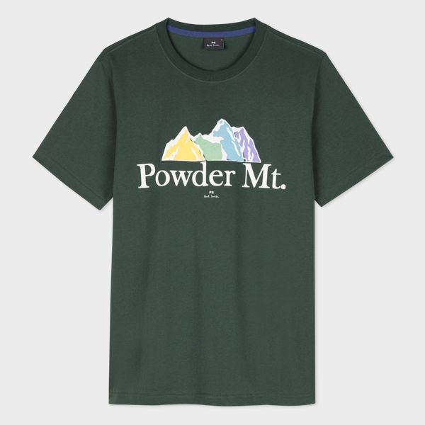 Dark Green 'Powder Mountain' T-Shirt