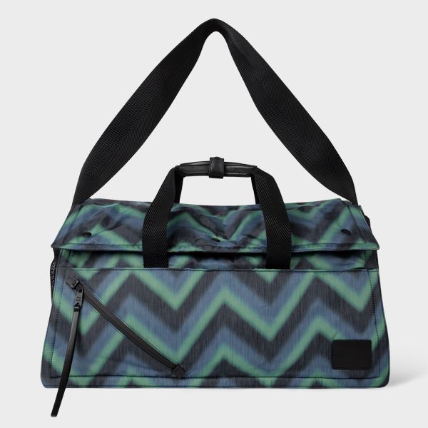 Green Recycled Polyester 'Zig Zag' Holdall Bag